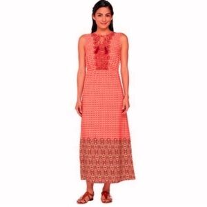Isaac Mizrahi orange maxi dress
